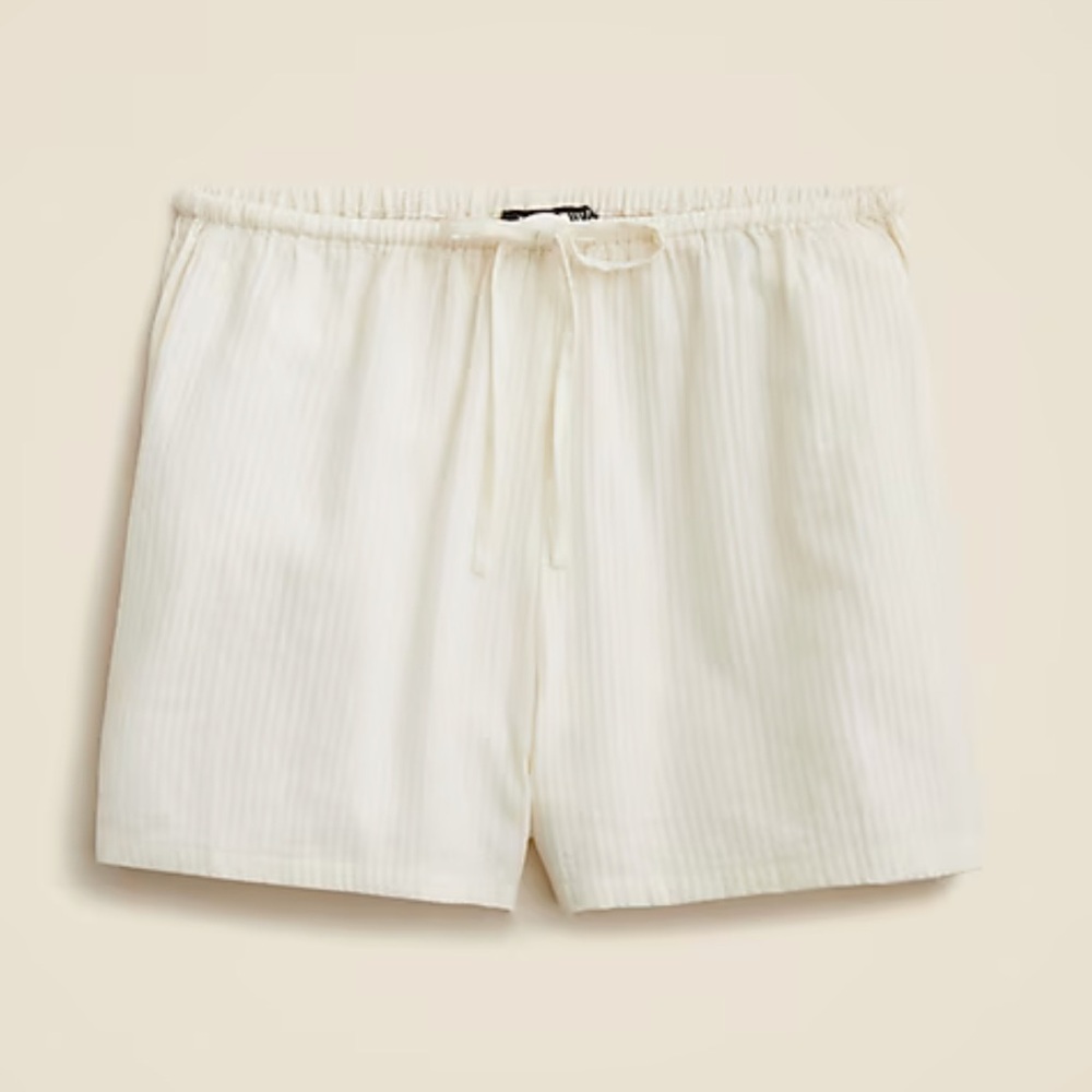NWT J. Crew ivory airy gauze beach short